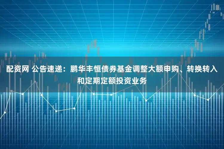 配资网 公告速递：鹏华丰恒债券基金调整大额申购、转换转入和定期定额投资业务